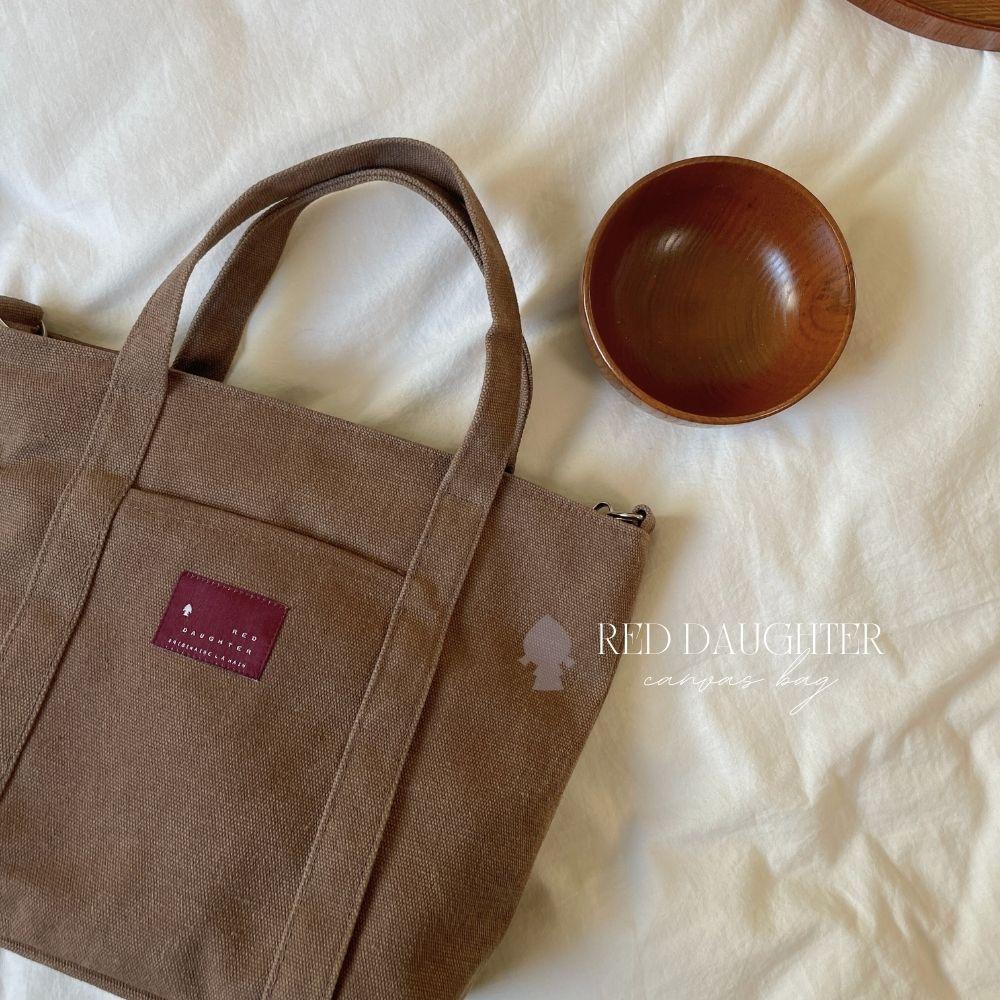 紅女兒〔雙層厚磅帆布〕帆布包 水洗 帆布側背包 帆布托特包 手提包 肩背包 側背包 斜背包 三用包 拉鍊帆布包 帆布小包-細節圖6
