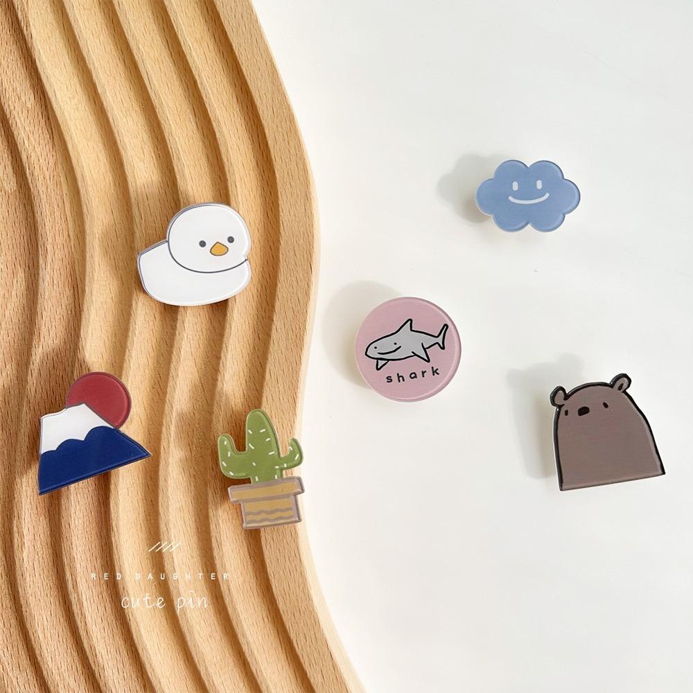 紅女兒〔原創設計小物〕別針 胸針 徽章 壓克力別針 小別針 可愛 胸章 仙人掌 多肉植物 雲朵 文創小物 小熊 富士山-細節圖2