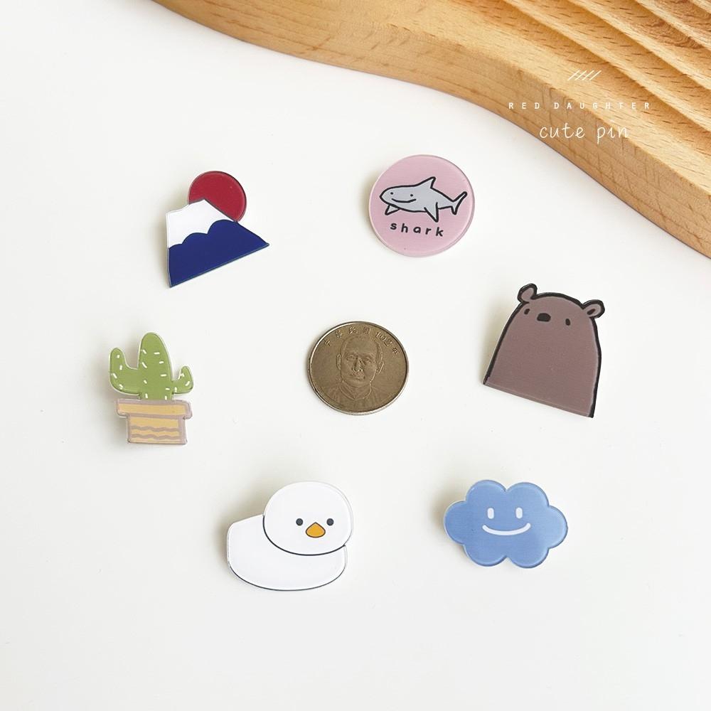 紅女兒〔原創設計小物〕別針 胸針 徽章 壓克力別針 小別針 可愛 胸章 仙人掌 多肉植物 雲朵 文創小物 小熊 富士山-細節圖5