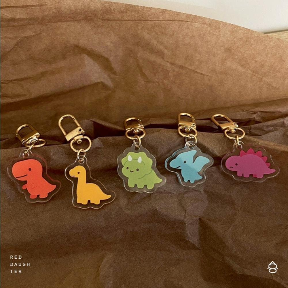 紅女兒〔小恐龍〕恐龍吊飾 壓克力吊飾 小吊飾 迷你吊飾 可愛吊飾 可愛的吊飾 鉛筆盒吊飾 鑰匙吊飾 小恐龍 恐龍鑰匙圈-細節圖4