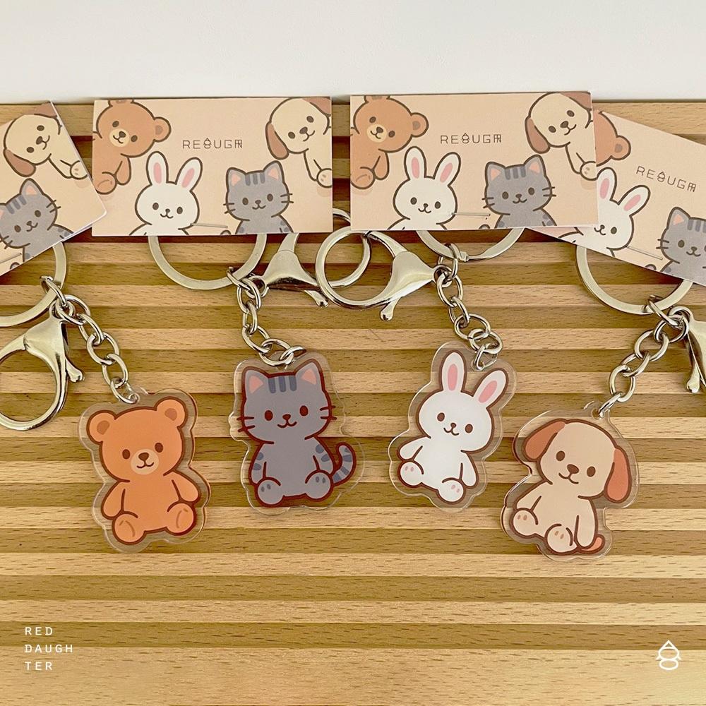 紅女兒〔玩偶動物〕貓咪吊飾 兔子吊飾 狗狗吊飾 熊熊吊飾 娃娃吊飾 狗狗鑰匙圈 壓克力鑰匙圈 泰迪熊吊飾 吊飾 可愛吊飾-細節圖4