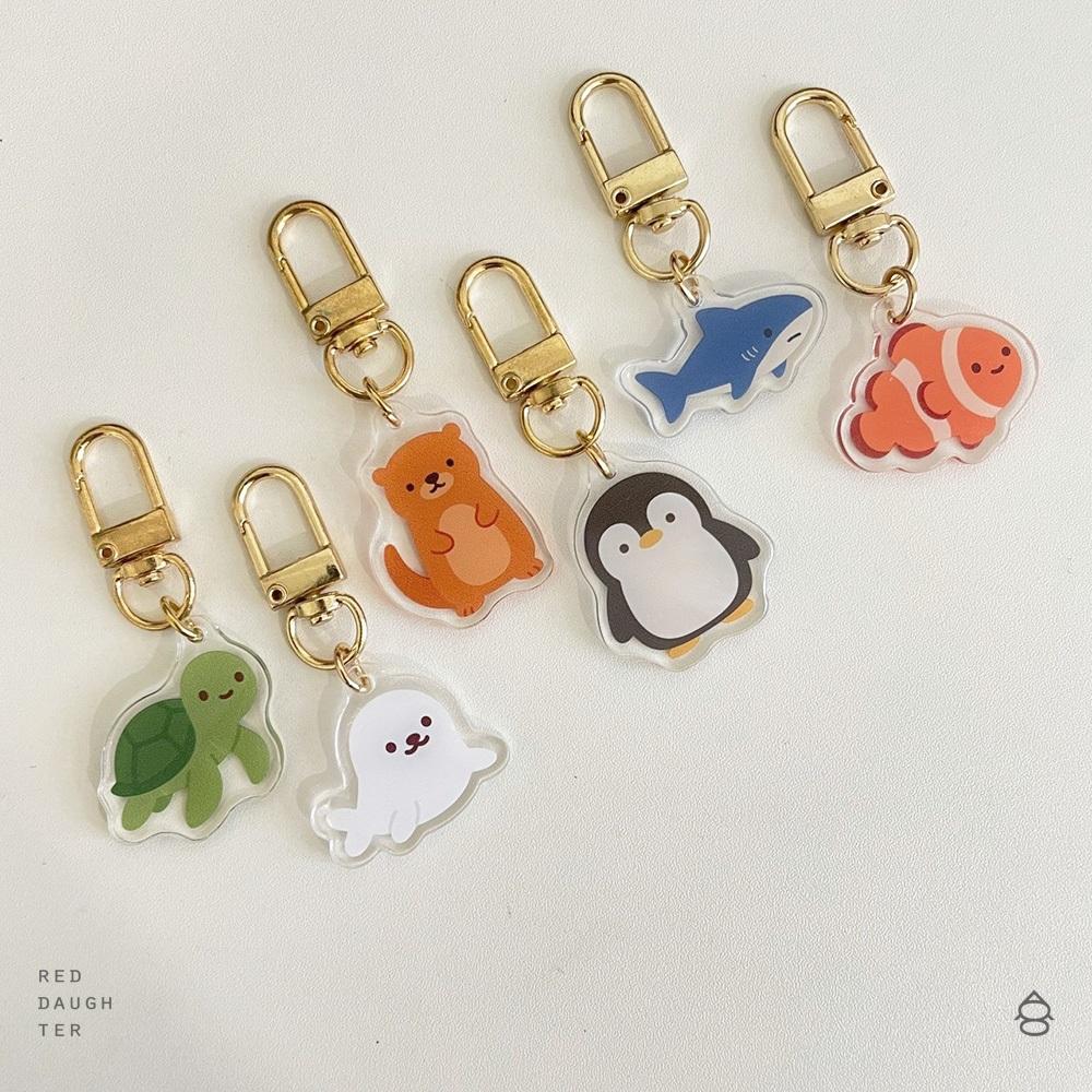 紅女兒〔海洋好朋友〕企鵝吊飾 海龜吊飾 鯊魚吊飾 海豹吊飾 壓克力吊飾 小吊飾 迷你吊飾 可愛吊飾 海獺 小丑魚 鉛筆盒-細節圖4