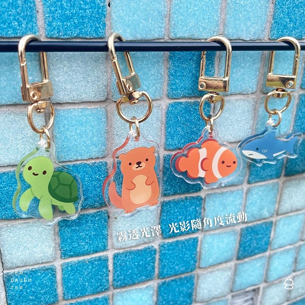 紅女兒〔海洋好朋友〕企鵝吊飾 海龜吊飾 鯊魚吊飾 海豹吊飾 壓克力吊飾 小吊飾 迷你吊飾 可愛吊飾 海獺 小丑魚 鉛筆盒-細節圖6