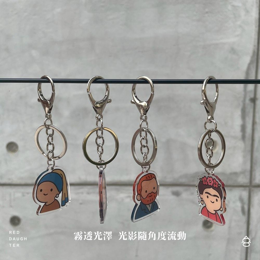 紅女兒〔復古文藝〕壓克力鑰匙圈 抽象吊飾 鑰匙圈 鑰匙圈吊飾 吊飾 造型鑰匙圈 質感吊飾 鑰匙吊飾 可愛鑰匙圈 小吊飾-細節圖5