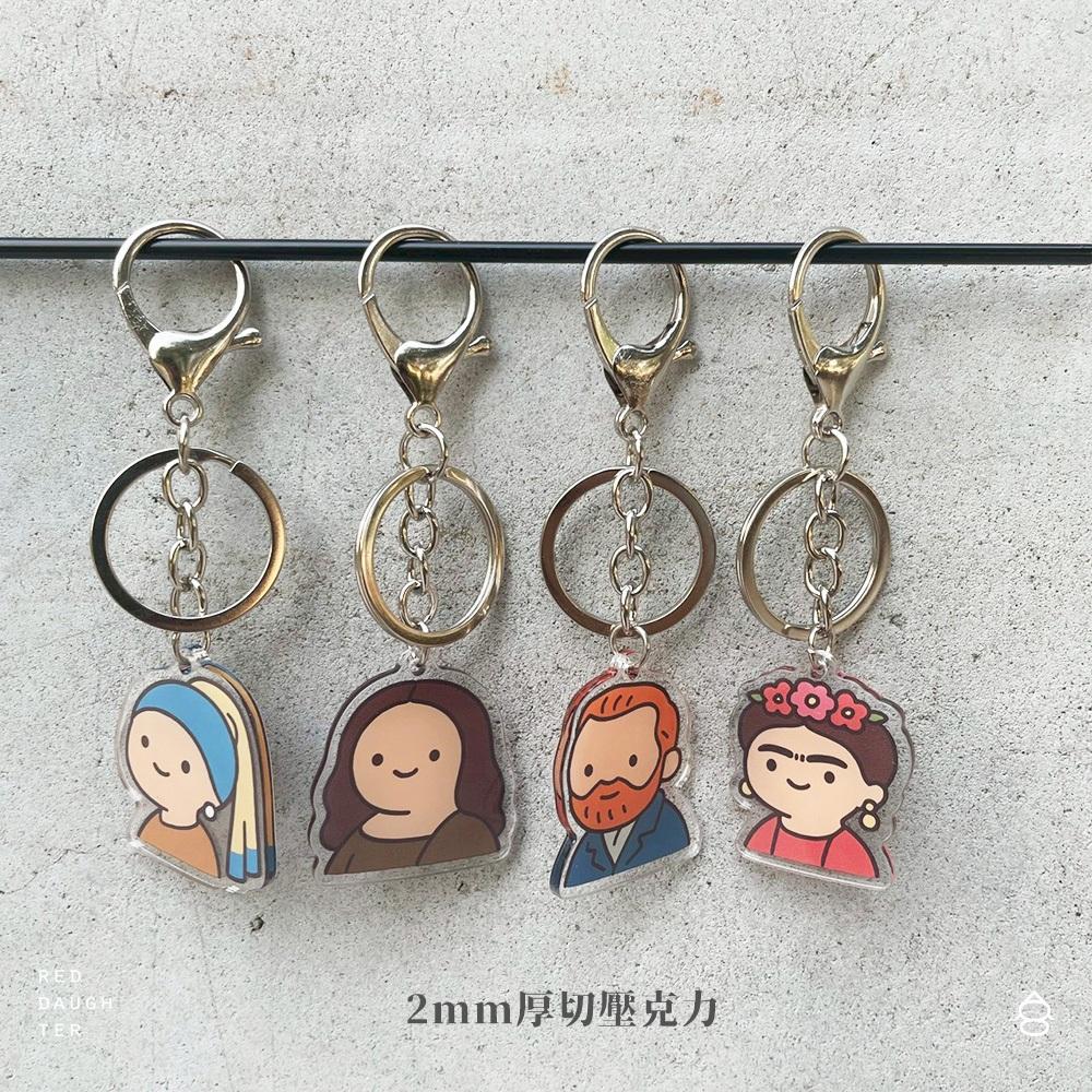 紅女兒〔復古文藝〕壓克力鑰匙圈 抽象吊飾 鑰匙圈 鑰匙圈吊飾 吊飾 造型鑰匙圈 質感吊飾 鑰匙吊飾 可愛鑰匙圈 小吊飾-細節圖6