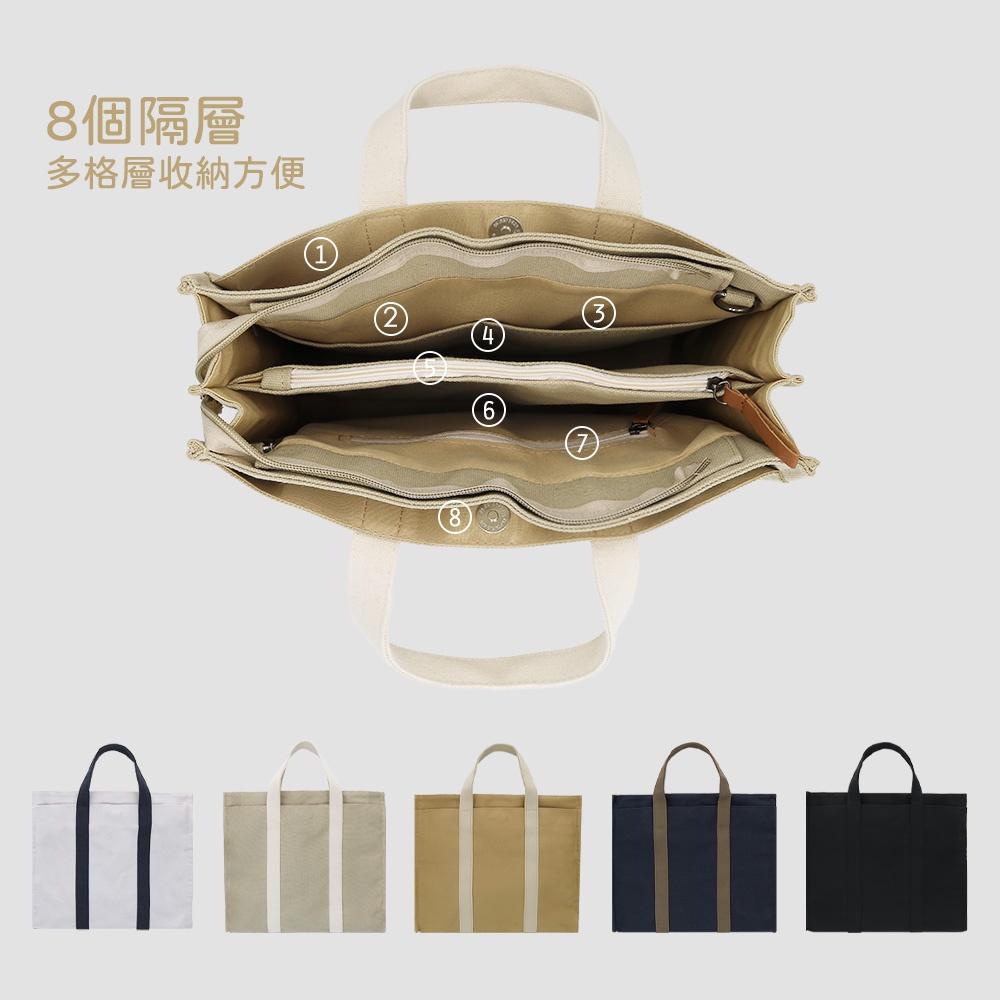 紅女兒〔多隔層厚帆布〕帆布托特包 手提包 帆布包 帆布手提包 帆布手提袋 拉鍊帆布包 大帆布包 厚磅帆布包 a4帆布包-細節圖2