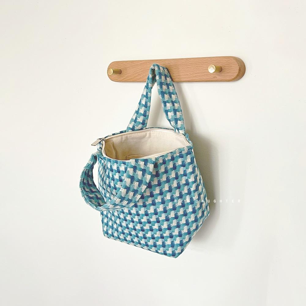 紅女兒〔拉鍊厚織雙層〕小手提袋 托特包 小 帆布提袋 小提袋 拉鍊手提袋 小提包 小袋子 布包 手提小包 手作包包 袋子-細節圖2