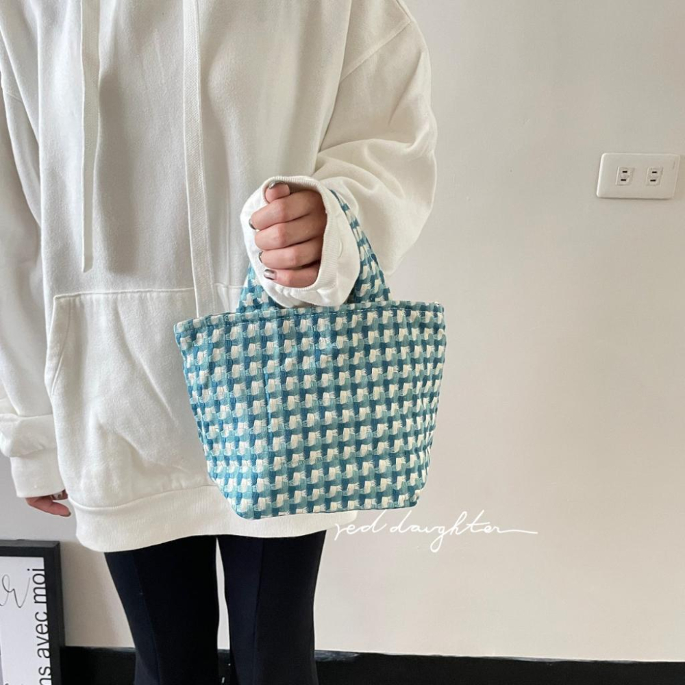 紅女兒〔拉鍊厚織雙層〕小手提袋 托特包 小 帆布提袋 小提袋 拉鍊手提袋 小提包 小袋子 布包 手提小包 手作包包 袋子-細節圖5