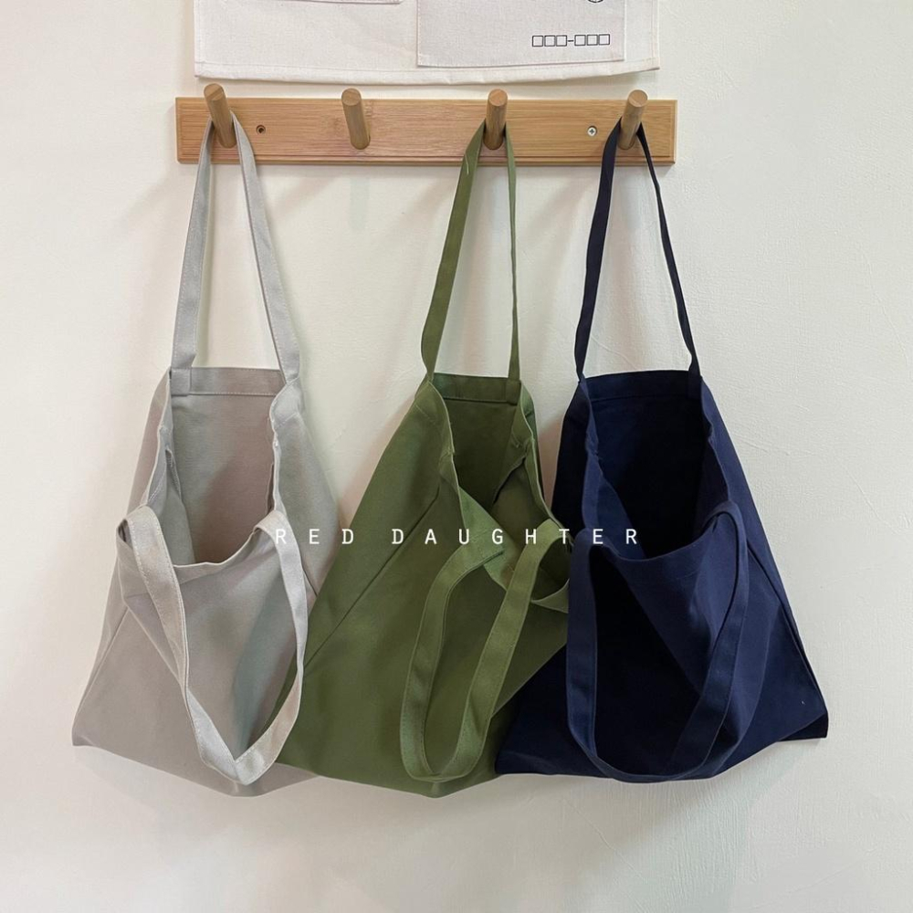 紅女兒〔高密度實色美〕帆布袋 厚磅 手提袋 帆布包 肩背袋 購物袋 提袋 素色帆布袋 帆布袋大容量 黑色 a4帆布袋-細節圖2