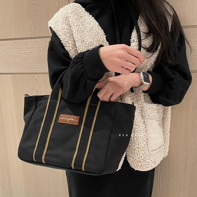 紅女兒〔加厚磅帆布包〕帆布托特包 手提帆布包 iPad包 大容量帆布包 拉鍊帆布包 兩用帆布包 厚帆布包 帆布包 托特包-細節圖2