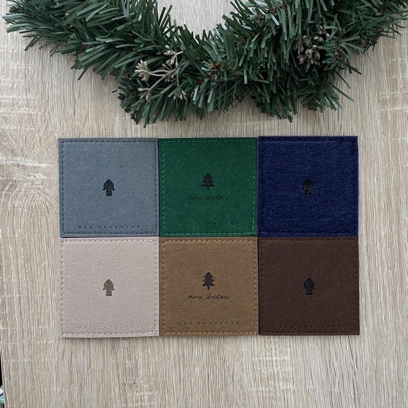 紅女兒［厚杯墊組］杯墊 毛氈杯墊 杯墊組 小杯墊 聖誕樹 聖誕禮物 聖誕節禮物 聖誕節 小禮物 red daughter-細節圖2