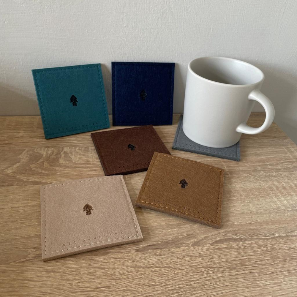 紅女兒［厚杯墊組］杯墊 毛氈杯墊 杯墊組 小杯墊 聖誕樹 聖誕禮物 聖誕節禮物 聖誕節 小禮物 red daughter-細節圖4