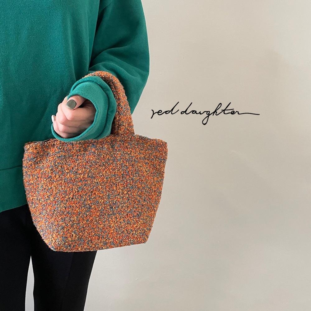 紅女兒〔毛呢厚實提袋〕手提袋 小 小托特包 帆布提袋 小提袋 便當袋 小包包 小手提袋 小提包 布包 小袋子 小手提包-細節圖2