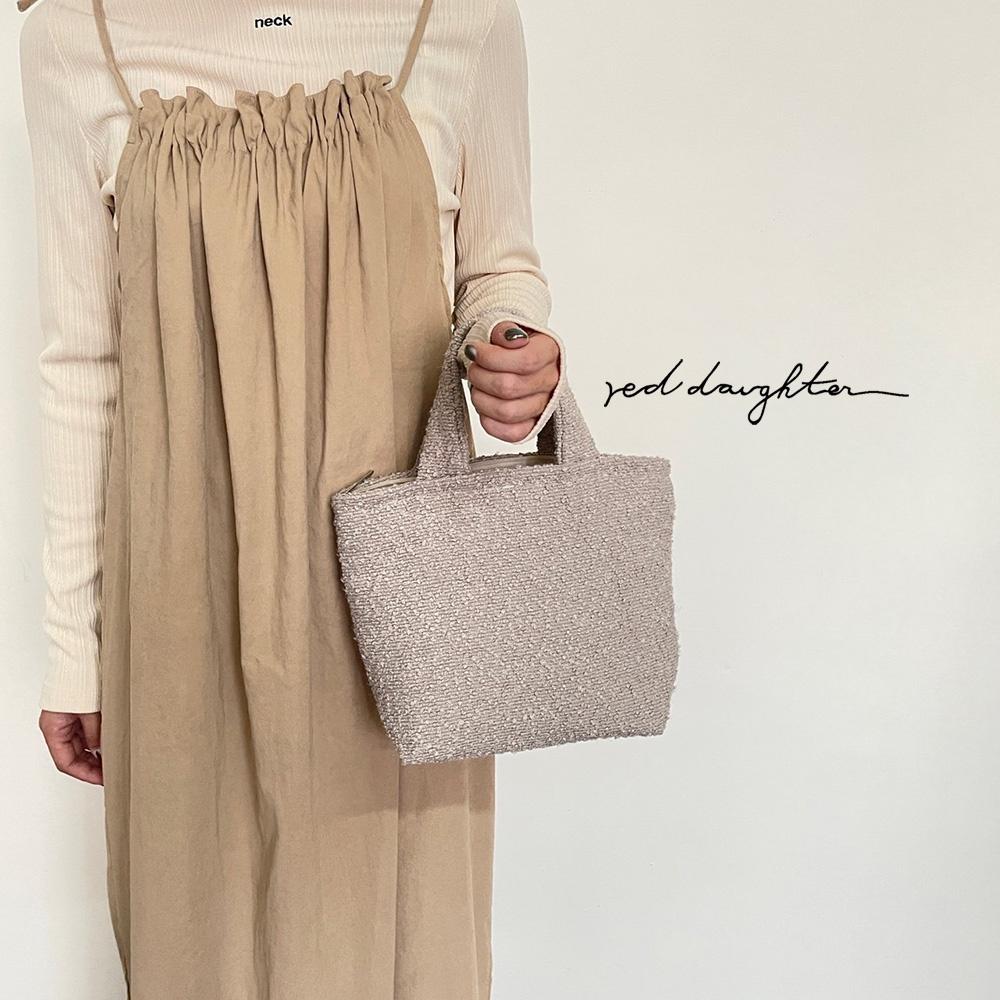 紅女兒〔毛呢厚實提袋〕手提袋 小 小托特包 帆布提袋 小提袋 便當袋 小包包 小手提袋 小提包 布包 小袋子 小手提包-細節圖8