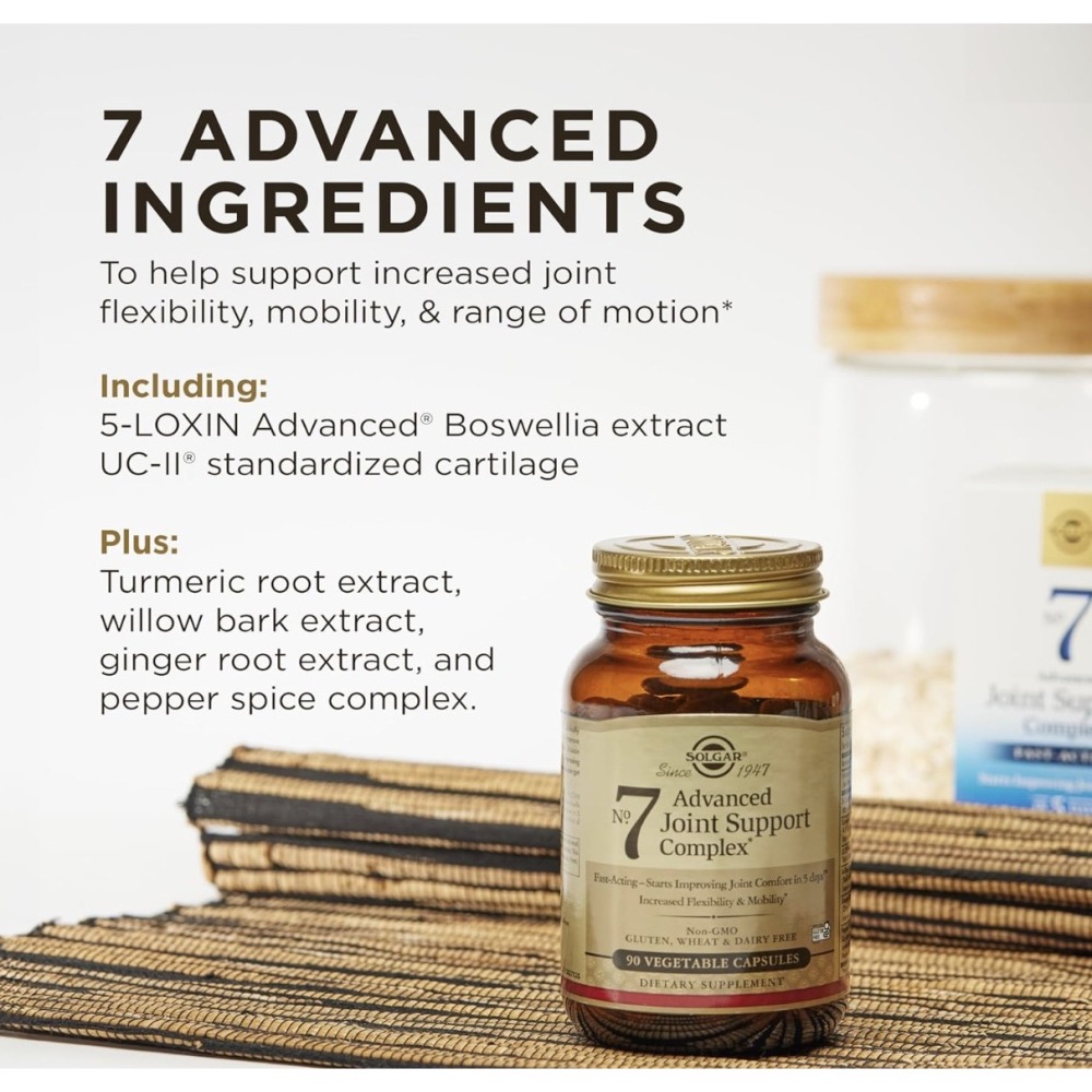 Solgar No. 7, 105 Vegetable Capsules 關節支撐與舒適 - 增加活動度與柔軟度-細節圖3