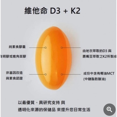 Sports Research 維生素D3 植物萃取 D3 + K2 純素  60顆-細節圖2