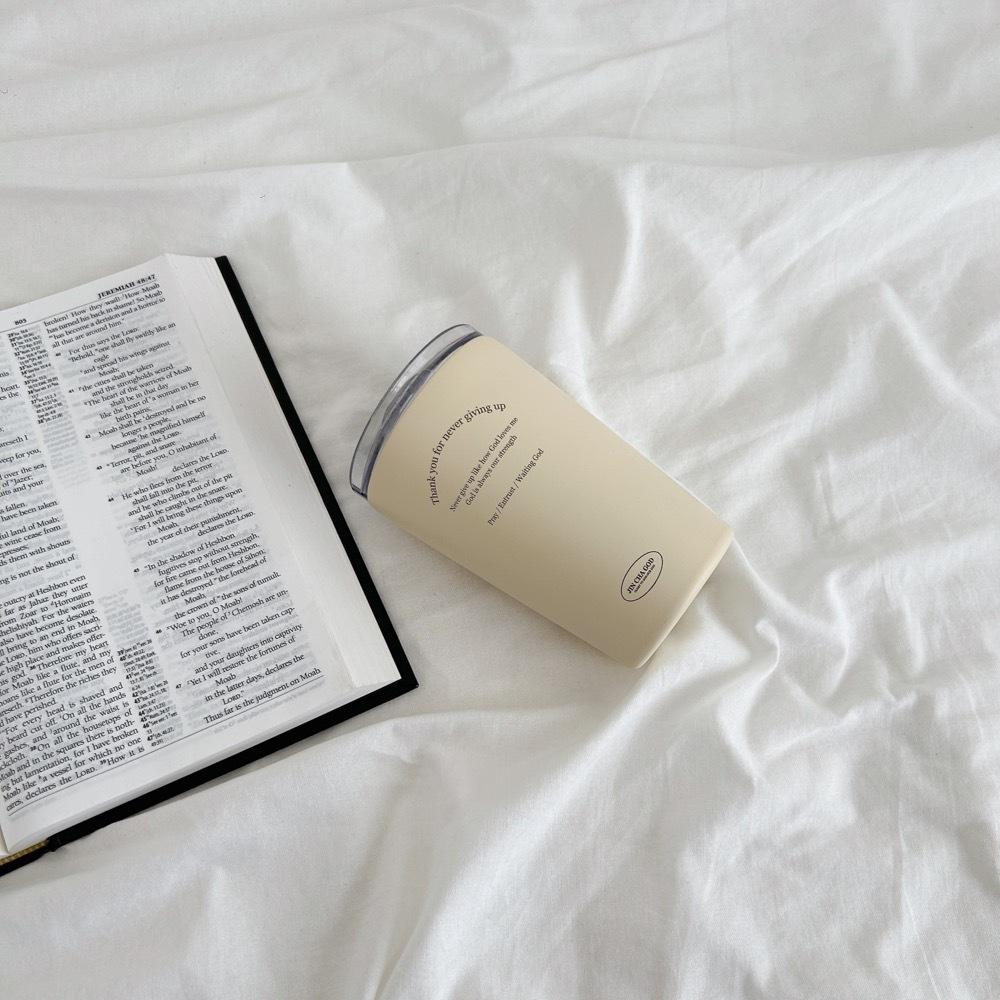 JIN CHA GOD 奶油色保溫杯 360ml 隨行杯 不銹鋼杯 交換禮物 聖誕 福音 基督 環保杯 現貨-細節圖3