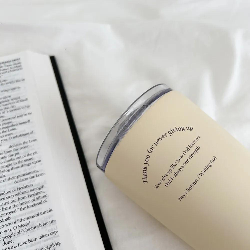 JIN CHA GOD 奶油色保溫杯 360ml 隨行杯 不銹鋼杯 交換禮物 聖誕 福音 基督 環保杯 現貨-細節圖4