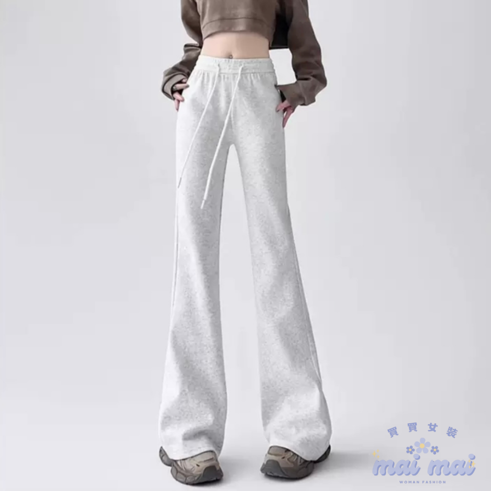 【買買女裝】台灣現貨 棉褲 優質面料 喇叭褲 顯瘦喇叭褲 高腰顯瘦  休閒喇叭褲 休閒褲 褲子女 棉褲【P003#】-規格圖7