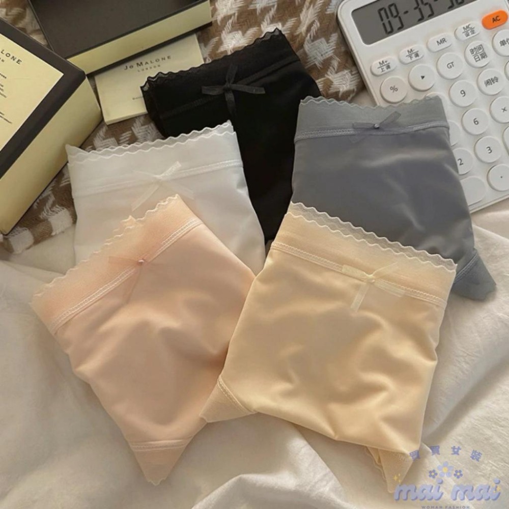 【買買女裝】台灣現貨🚚超薄無痕內褲 冰絲內褲 女生內褲 純慾蕾絲內褲 透氣內褲 中腰內褲 高彈舒適內褲【U103#】-細節圖2
