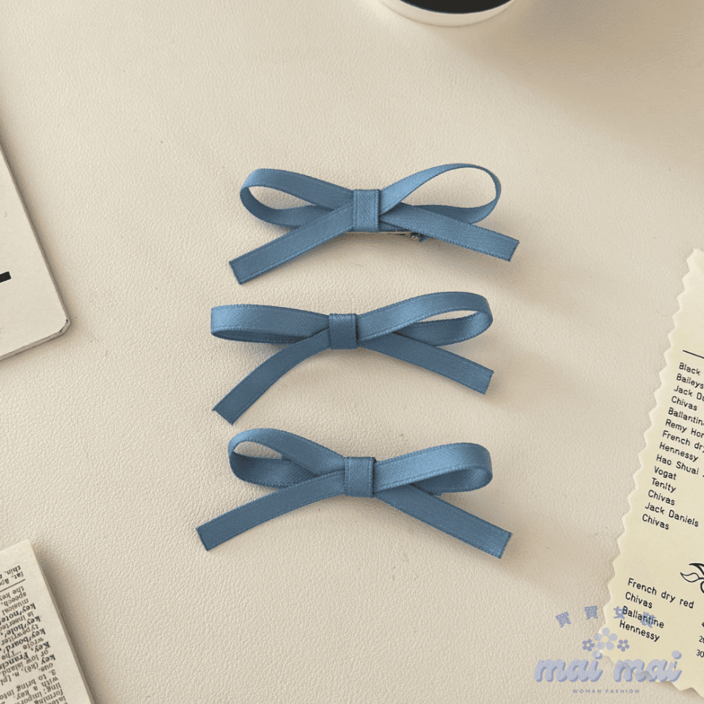 【買買女裝】台灣現貨 緞帶蝴蝶結髮夾三入 側邊夾 對夾 飄帶髮夾 綁帶髮飾 緞帶髮夾 蝴蝶結髮夾 芭蕾風髮夾【L020#-規格圖4