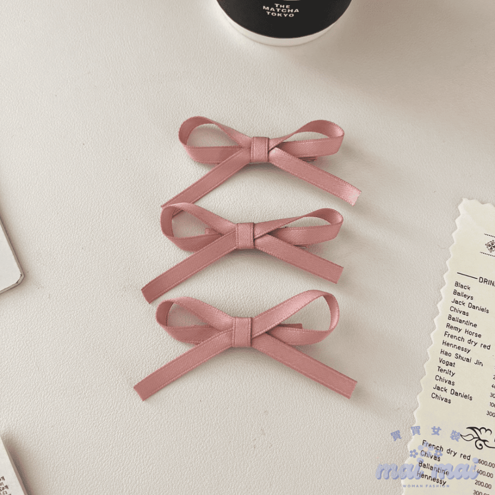 【買買女裝】台灣現貨 緞帶蝴蝶結髮夾三入 側邊夾 對夾 飄帶髮夾 綁帶髮飾 緞帶髮夾 蝴蝶結髮夾 芭蕾風髮夾【L020#-規格圖4