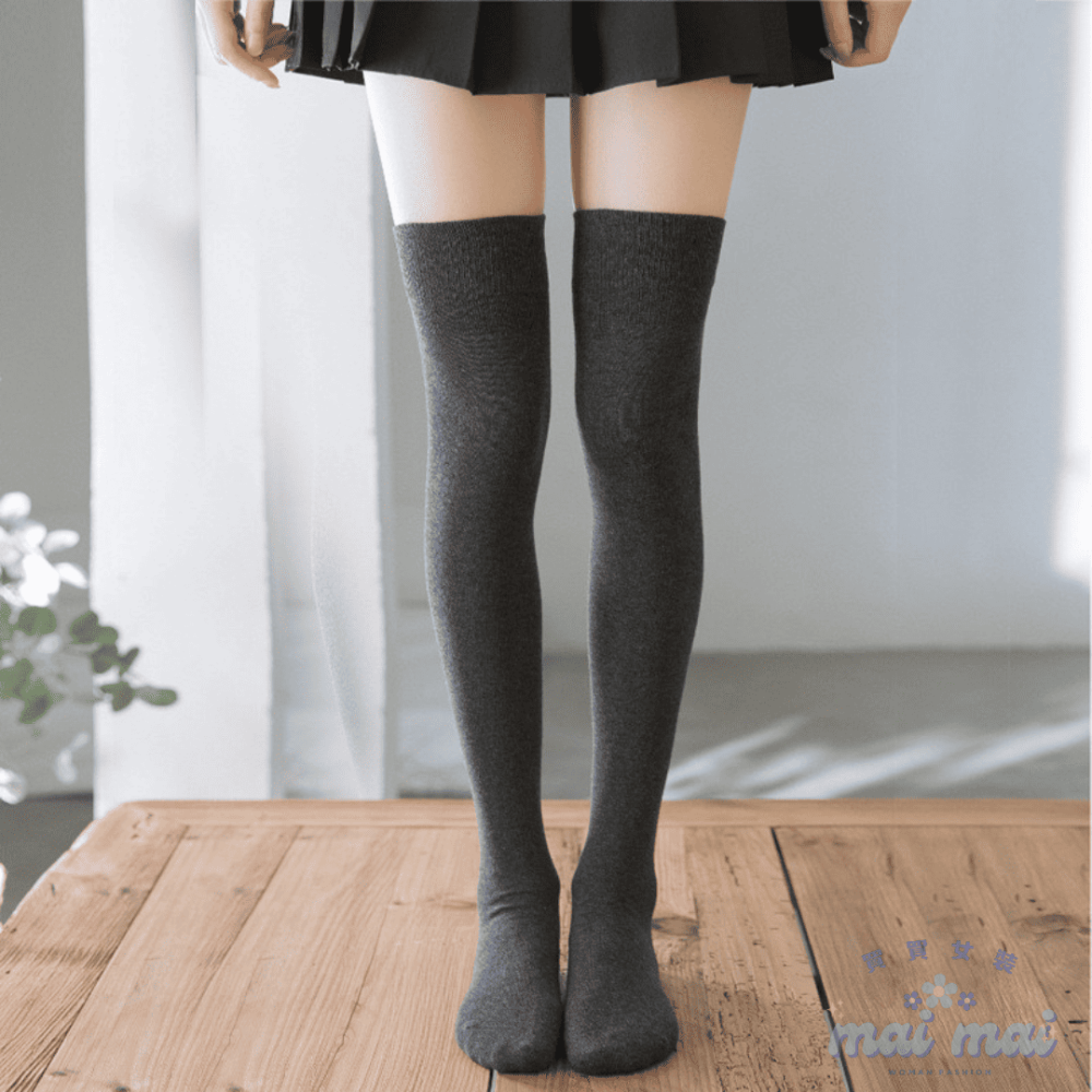 【買買女裝】台灣現貨 長襪 膝上襪 過膝襪 中筒襪 素色襪 高筒襪 白長襪 長筒襪 JK襪 大腿襪 襪子【A003#】-規格圖9