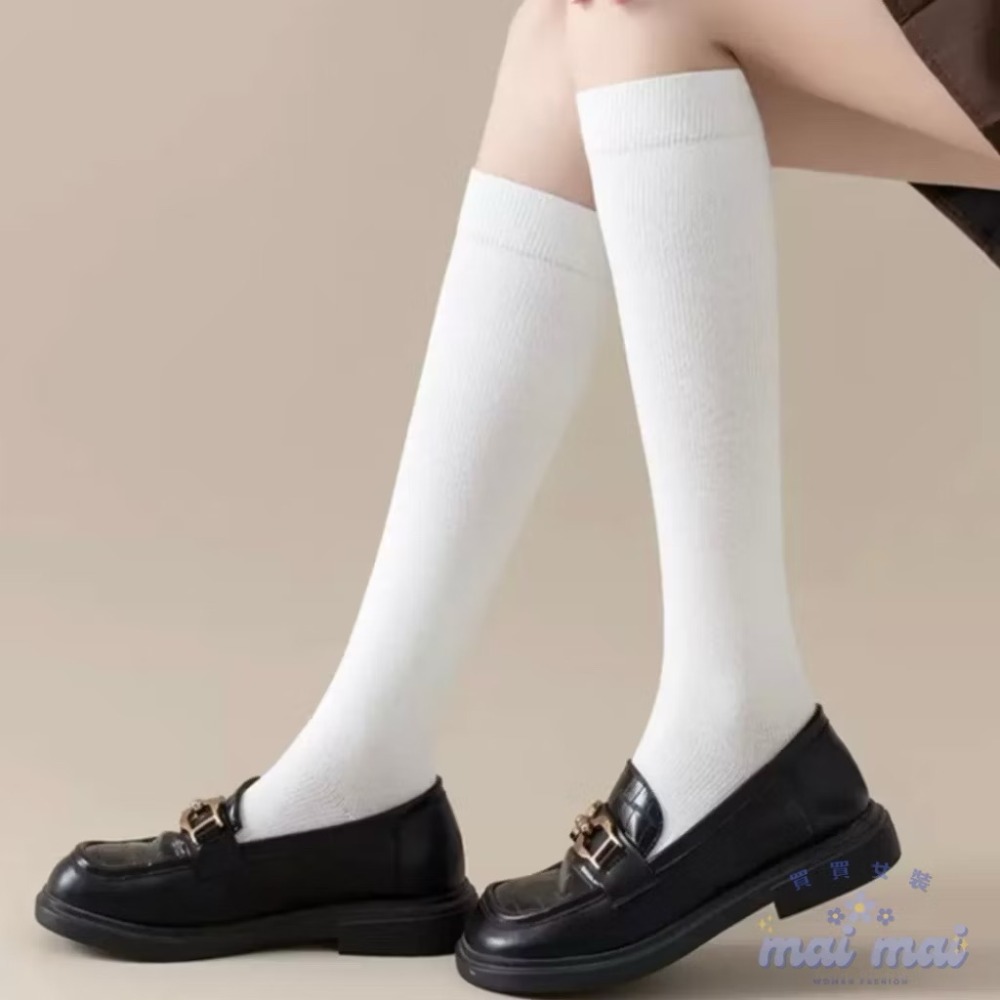 【買買女裝】台灣現貨 長襪 膝上襪 過膝襪 中筒襪 素色襪 高筒襪 白長襪 長筒襪 JK襪 大腿襪 襪子【A003#】-規格圖9