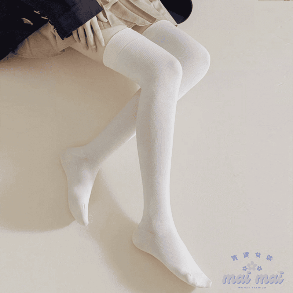 【買買女裝】台灣現貨 長襪 膝上襪 過膝襪 中筒襪 素色襪 高筒襪 白長襪 長筒襪 JK襪 大腿襪 襪子【A003#】-規格圖9