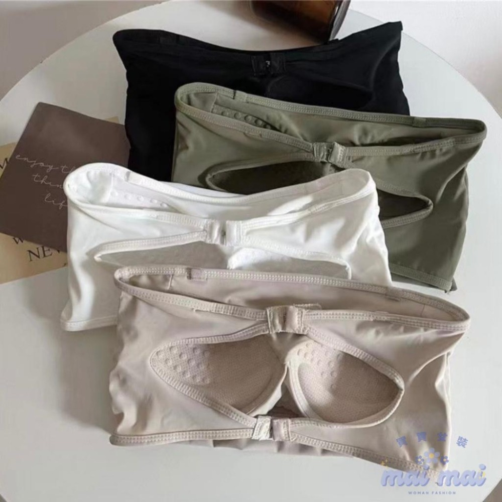 【買買女裝】台灣現貨 防滑小可愛 無痕內衣 無肩帶內衣 辣妹小背心 後扣式小可愛 歐美內衣 平口 內搭背心【B803#】-細節圖5