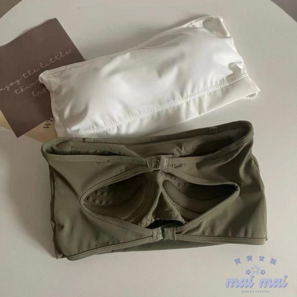 【買買女裝】台灣現貨 防滑小可愛 無痕內衣 無肩帶內衣 辣妹小背心 後扣式小可愛 歐美內衣 平口 內搭背心【B803#】-細節圖7