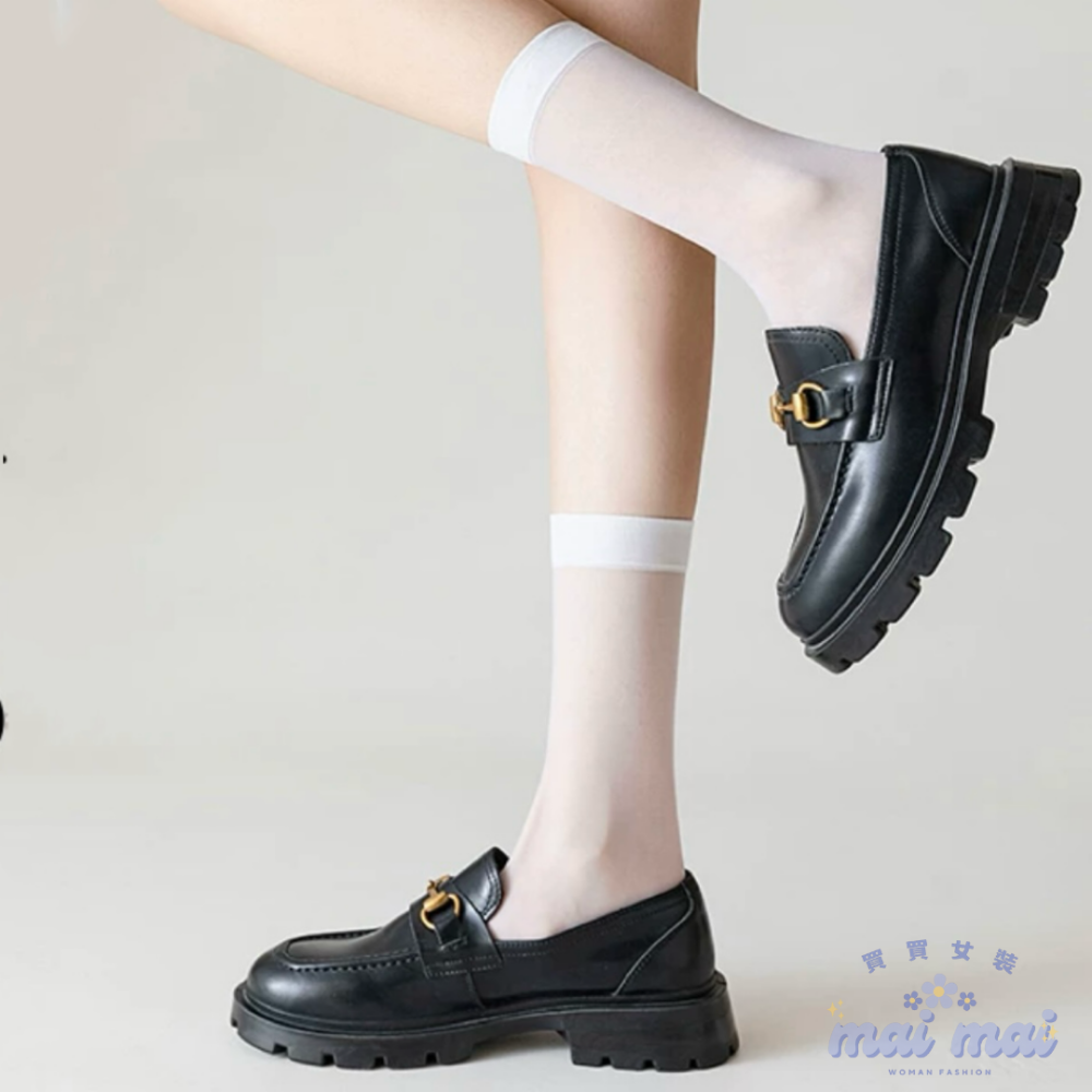 【買買女裝】台灣現貨 透膚襪 黑襪 白襪 JK學院 長筒 學生襪 OL襪子 膝上襪 過膝襪 小腿襪 中筒襪【A005#】-規格圖5