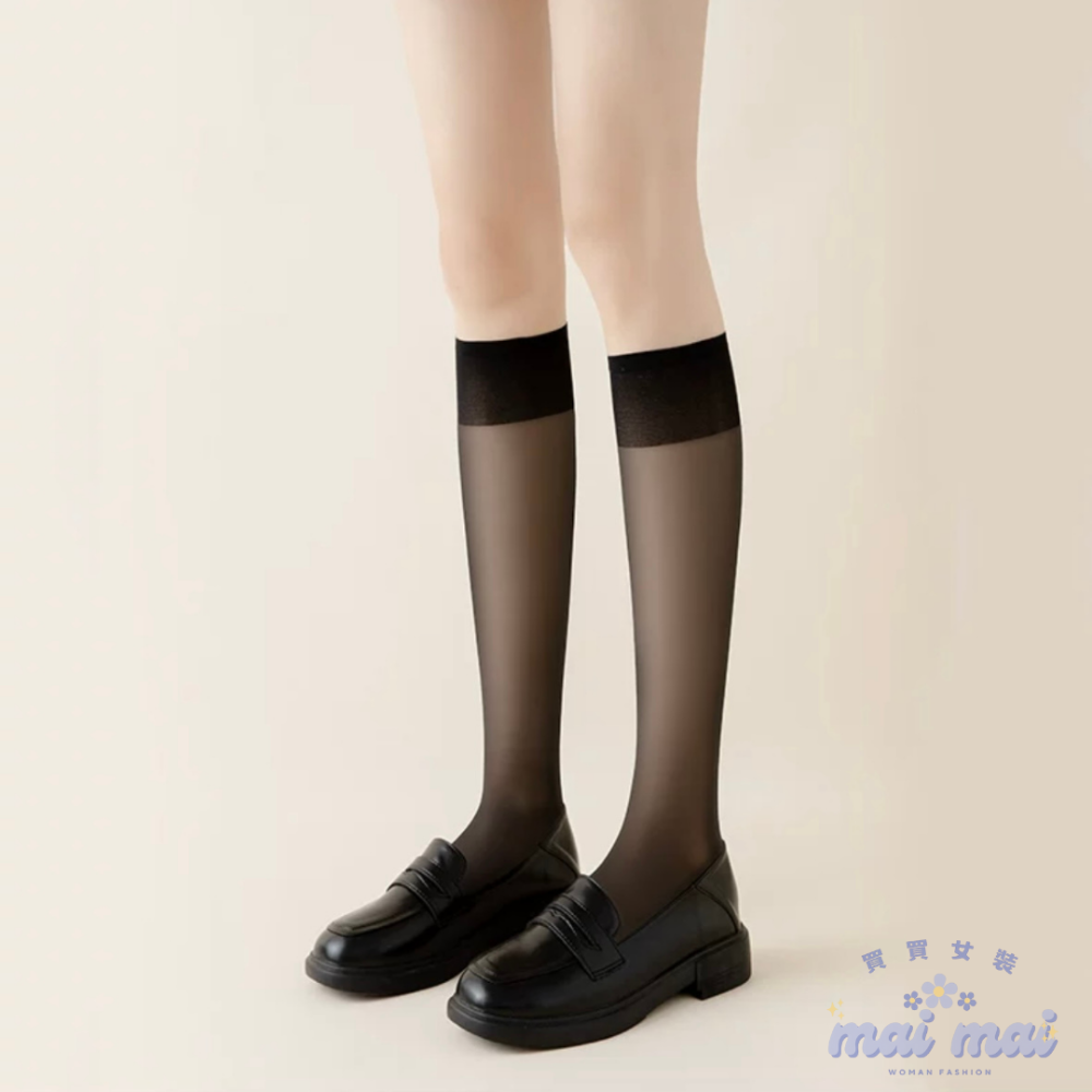 【買買女裝】台灣現貨 透膚襪 黑襪 白襪 JK學院 長筒 學生襪 OL襪子 膝上襪 過膝襪 小腿襪 中筒襪【A005#】-規格圖5