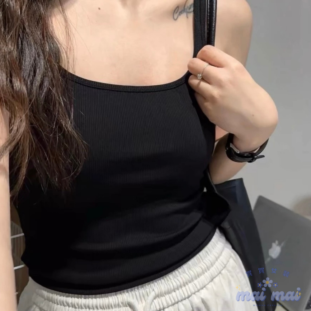 【買買女裝】台灣現貨 內搭背心 素面胸墊背心 小可愛背心 歐美背心 罩杯背心 背心 小背心 細肩帶背心【B1045#-規格圖9
