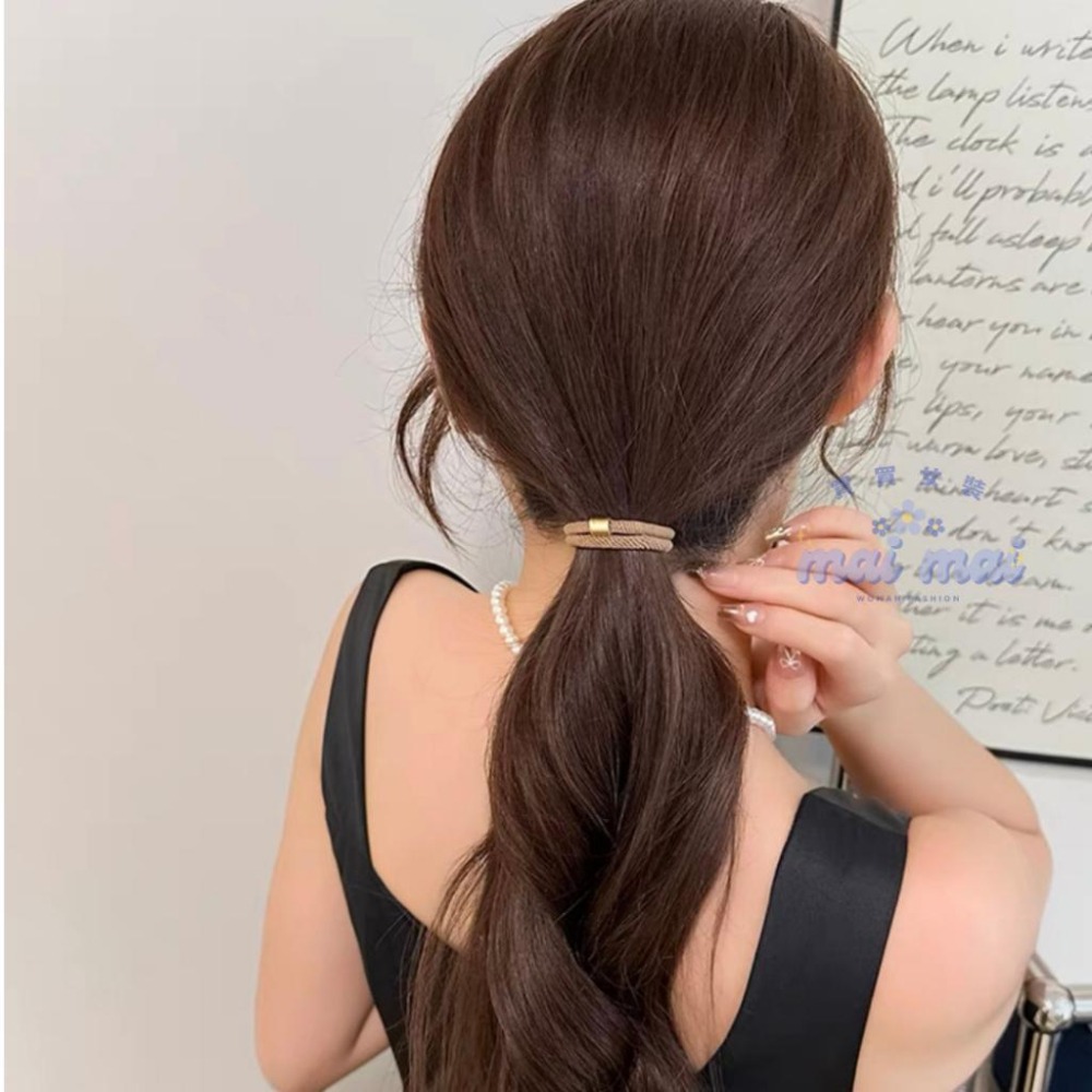 【買買女裝】台灣現貨 韓版簡約高彈性髮圈 馬尾髮圈 綁頭髮 橡皮筋 綁頭 髮圈 髮飾 頭飾【L001#】-細節圖3