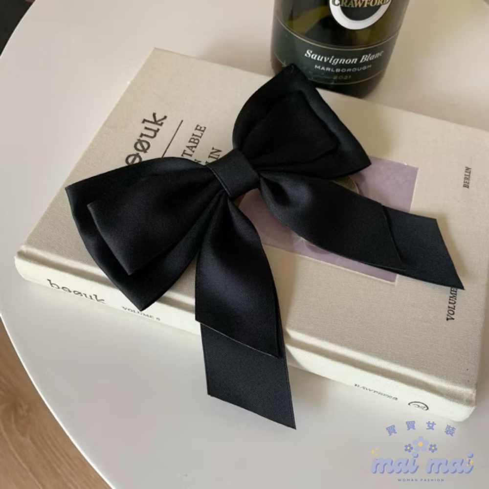 【買買女裝】台灣現貨 大款蝴蝶結髮夾 Jennie同款 法式緞面蝴蝶結髮夾 頭飾 高級感髮夾 髮夾 蝴蝶結【L019#】-規格圖5