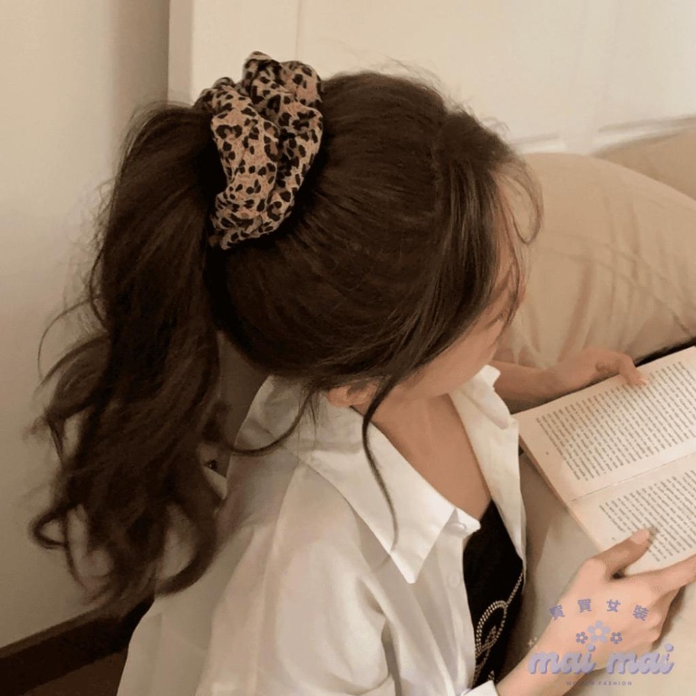 【買買女裝】台灣現貨 髮圈 復古髮圈 豹紋髮圈 彈力髮圈 大號髮帶 豹紋髮飾 綁頭髮 配飾 大腸圈 髮飾【L017#】-細節圖7