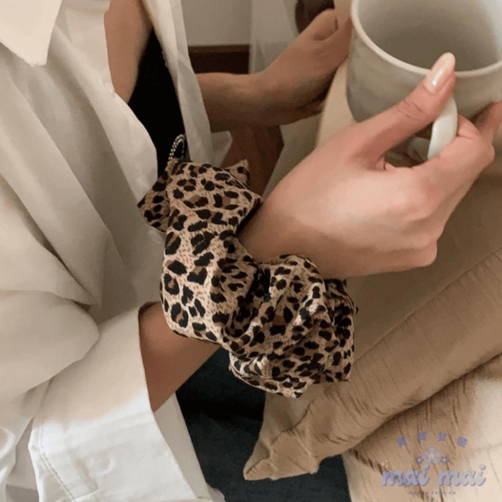 【買買女裝】台灣現貨 髮圈 復古髮圈 豹紋髮圈 彈力髮圈 大號髮帶 豹紋髮飾 綁頭髮 配飾 大腸圈 髮飾【L017#】-細節圖8