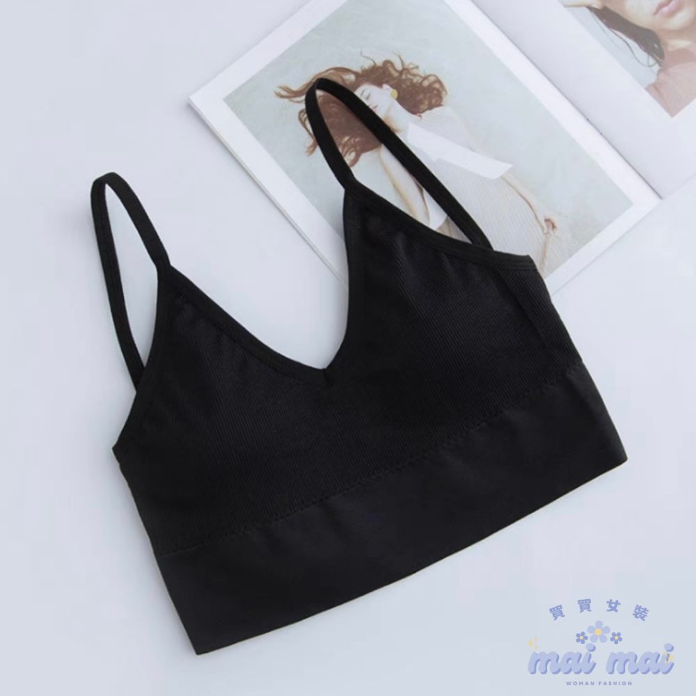 【買買女裝】台灣現貨 高質感韓版 無縫背心 螺紋背心 大U美背背心 細肩帶背心 罩杯小可愛【B801#】-規格圖9