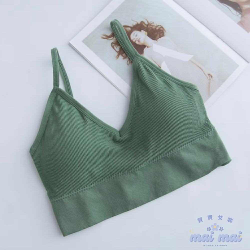 【買買女裝】台灣現貨 高質感韓版 無縫背心 螺紋背心 大U美背背心 細肩帶背心 罩杯小可愛【B801#】-規格圖9