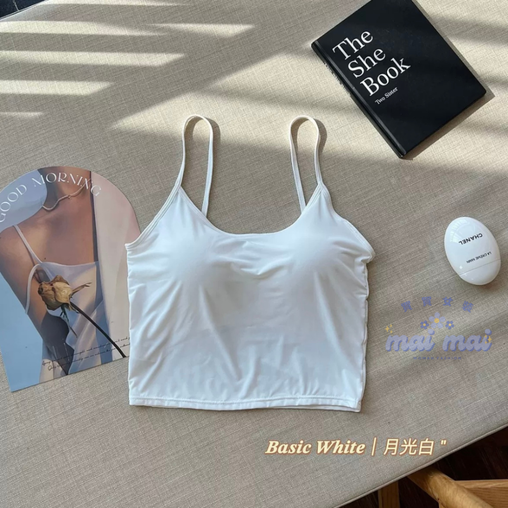 【買買女裝】台灣現貨 高品質 撞色細肩帶冰絲背心 小可愛 冰絲涼感小可愛 無痕背心 冰絲小可愛 莫代爾背心【B804-規格圖9