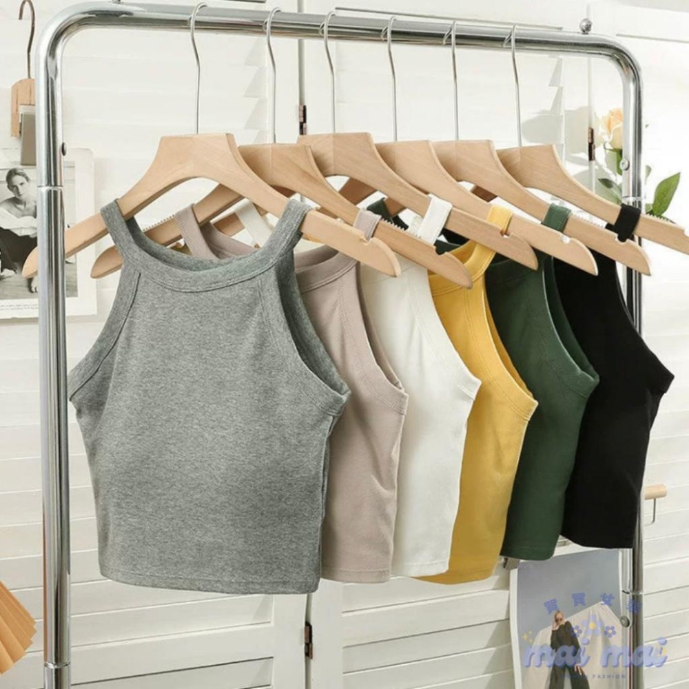 【買買女裝】台灣現貨 削肩背心 辣妹背心 多款多色 修飾肩頸小背心 免穿內衣 自帶胸墊 女裝 女上衣【B321#-細節圖2