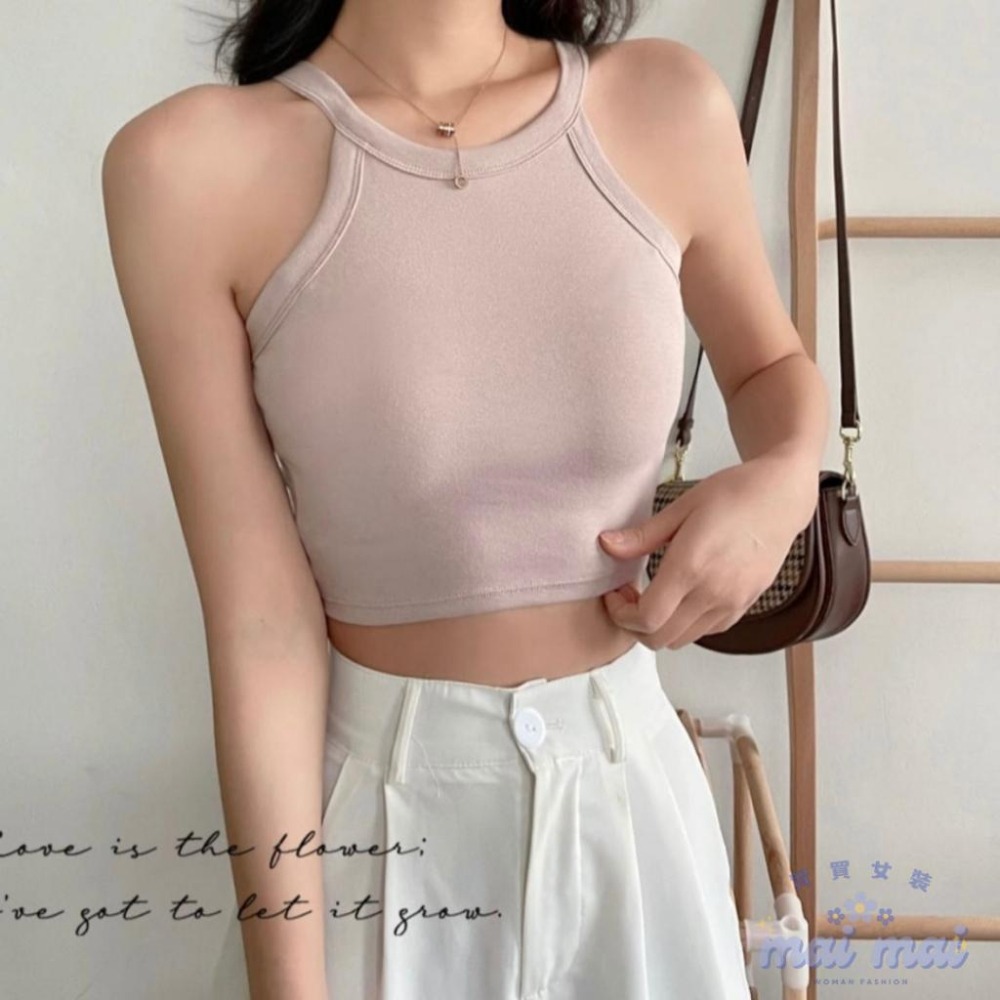 【買買女裝】台灣現貨 削肩背心 辣妹背心 多款多色 修飾肩頸小背心 免穿內衣 自帶胸墊 女裝 女上衣【B321#-細節圖7