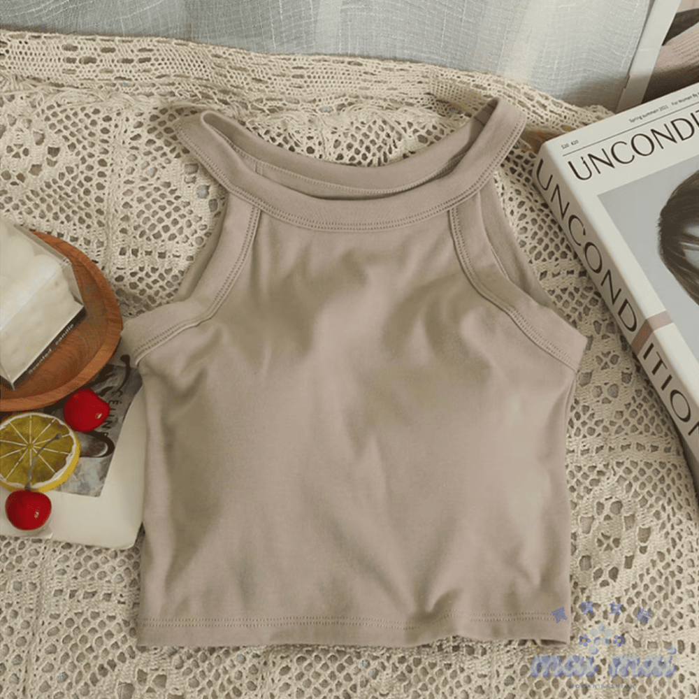 【買買女裝】台灣現貨 削肩背心 辣妹背心 多款多色 修飾肩頸小背心 免穿內衣 自帶胸墊 女裝 女上衣【B321#-規格圖9