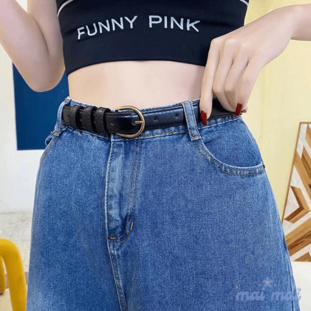 【買買女裝】台灣現貨 收腰 皮帶 熱賣復古百搭C字金屬環造型細皮帶 腰帶 女皮帶【L014#】-細節圖3