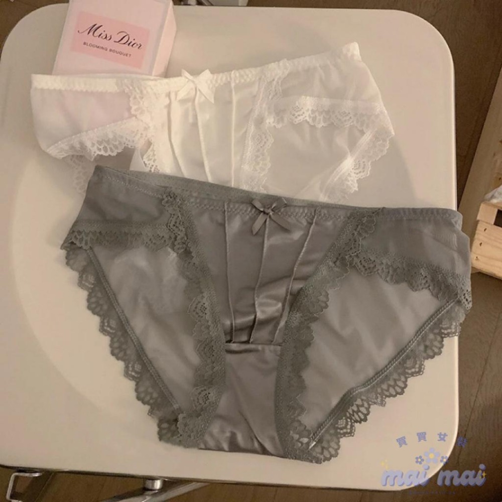 【買買女裝】台灣現貨 蕾絲內褲 緞面內褲 網紗內褲 中腰透氣內褲 包臀內褲 性感內褲 女生內褲 透膚內褲【U106#】-細節圖5