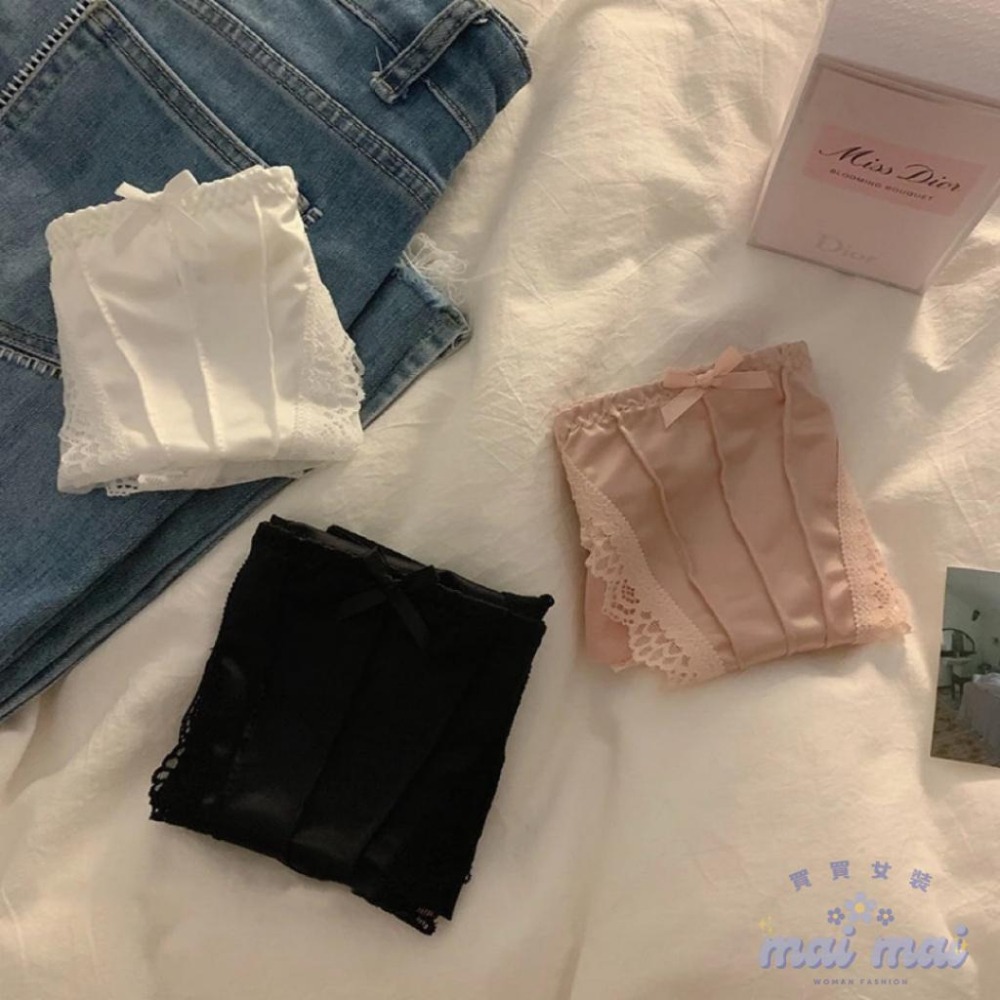 【買買女裝】台灣現貨 蕾絲內褲 緞面內褲 網紗內褲 中腰透氣內褲 包臀內褲 性感內褲 女生內褲 透膚內褲【U106#】-細節圖8