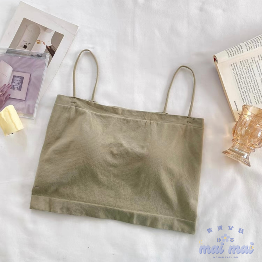 【買買女裝】台灣現貨 平口吊帶背心 BRA吊帶背心 平口背心 內搭 一體式 性感 小可愛 胸墊背心 細肩帶【B806#】-規格圖9