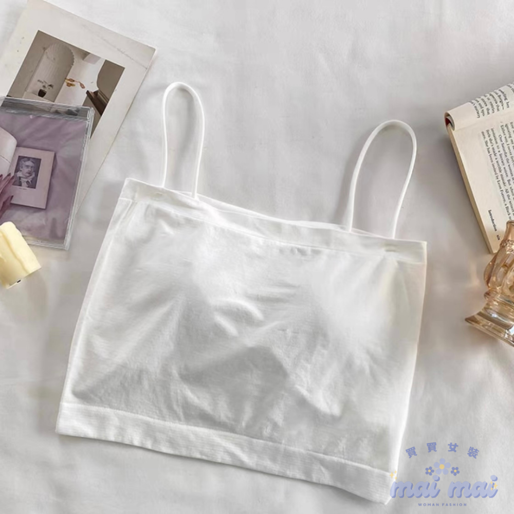 【買買女裝】台灣現貨 平口吊帶背心 BRA吊帶背心 平口背心 內搭 一體式 性感 小可愛 胸墊背心 細肩帶【B806#】-規格圖9