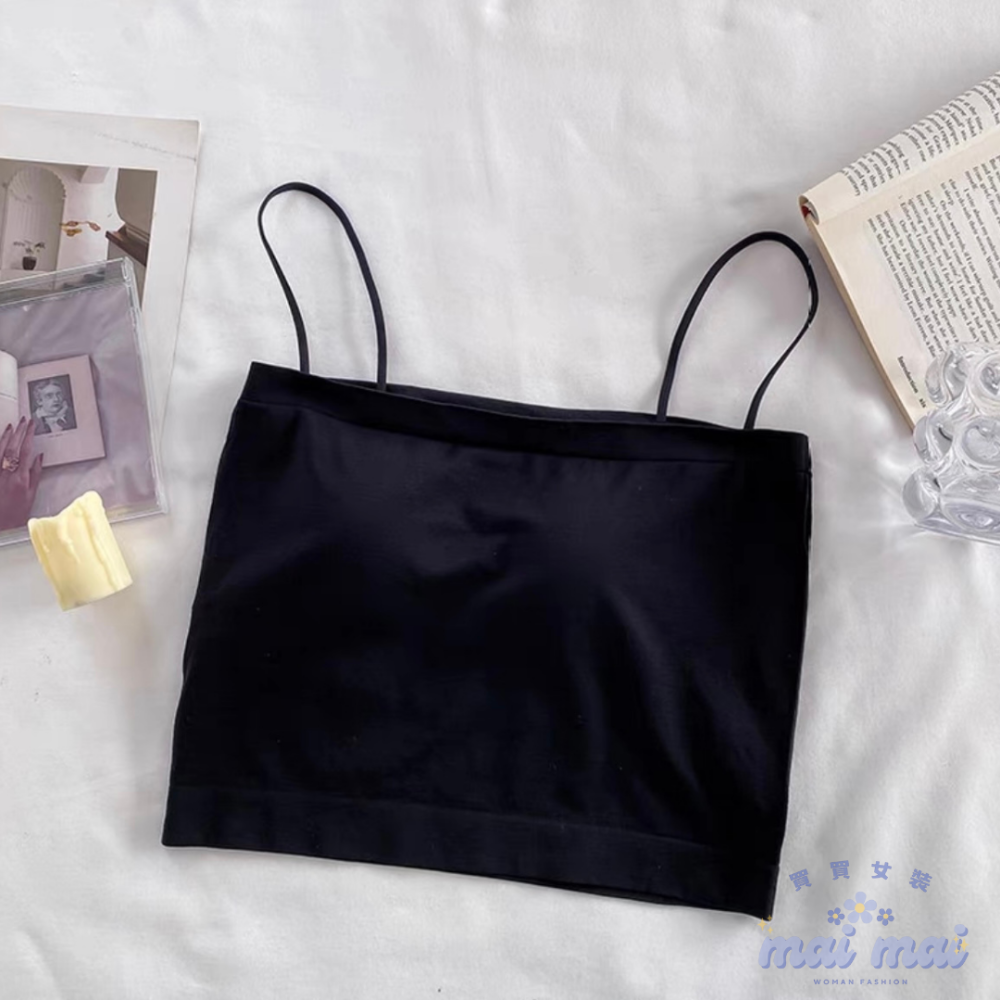 【買買女裝】台灣現貨 平口吊帶背心 BRA吊帶背心 平口背心 內搭 一體式 性感 小可愛 胸墊背心 細肩帶【B806#】-規格圖9
